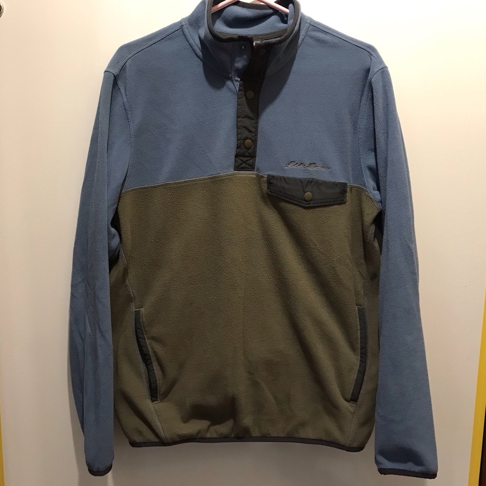 Eddie Bauer‎ 1/4 Snap 3 Pockets Shirt Size M 42" X 26"